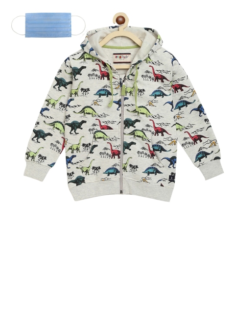 

Lil Tomatoes Boys Grey Printed Hooded Sweatshirt