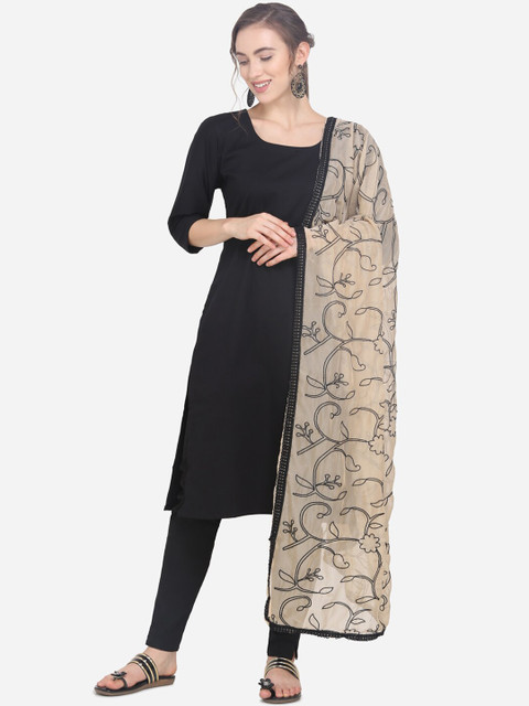 

mf Beige Embroidered Dupatta