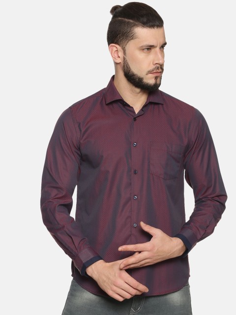 

IVOC Men Maroon Slim Fit Printed Casual Shirt