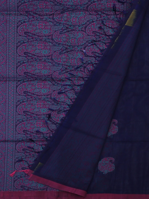 

Pothys Navy Blue Woven Design Silk Cotton Saree