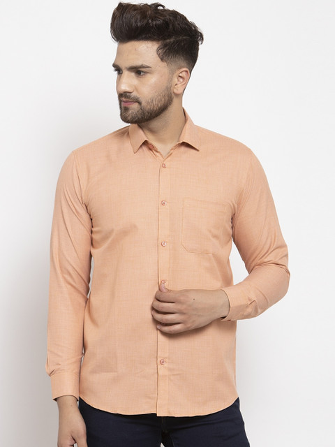 

JAINISH Men Orange Smart Regular Fit Solid Casual Shirt