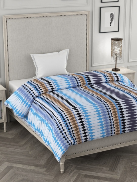 

Portico New York White & Blue Geometric Heavy Winter 120 GSM Single Bed Comforter