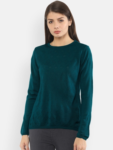 

Van Heusen Woman Green Self Design Top