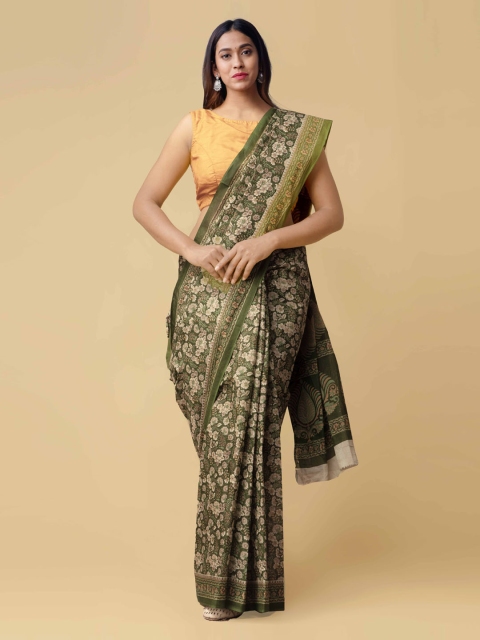 

Unnati Silks Green Printed Pure Cotton Saree