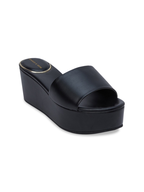 

CHARLES & KEITH Women Black Solid Platform Heels