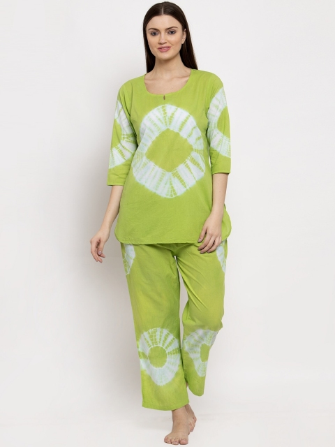 

Aujjessa Women Green Shibori Printed Night Suit BBRSAUETNN4249_L