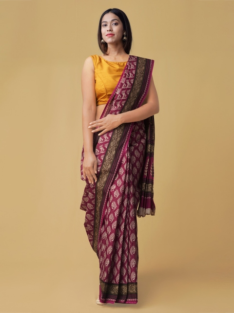 

Unnati Silks Pink Printed Pure Cotton Saree