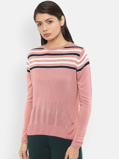 

Van Heusen Woman Pink Striped Top