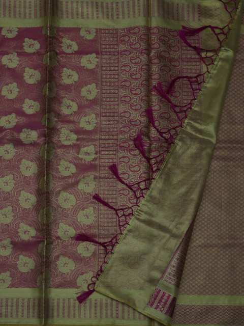 

Pothys Pink & Green Tissue Woven Design Saree
