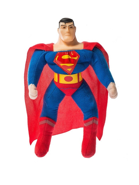 

Dimpy Stuff Kids Red & Blue Superhero Superman With PVC Face Stuffed Soft Plush Toy