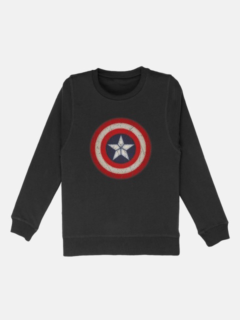 

Kids Ville Boys Black Captain America Printed Sweatshirt