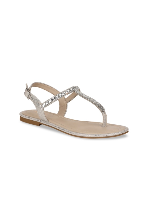 

ALDO Women Silver-Toned Embellished Fabric Mules
