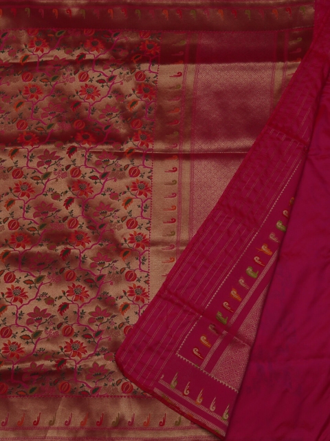 

Pothys Pink Woven Design Jute Silk Saree