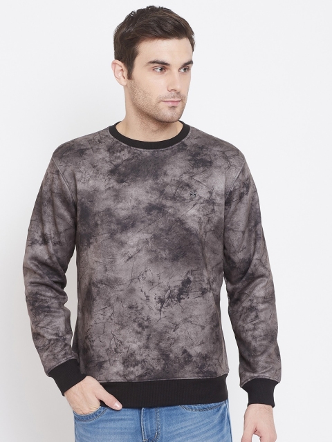 

Crimsoune Club Men Black & Grey Printed Sweatshirt