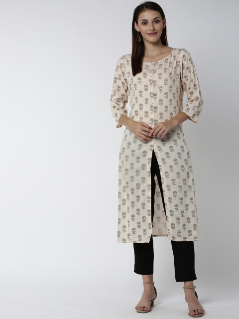

Soch Women Beige Printed Straight Kurta