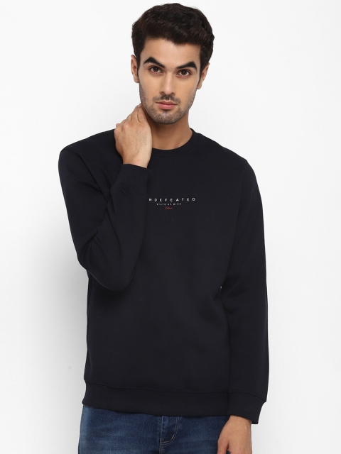 

Octave Men Navy Blue Solid Sweatshirt