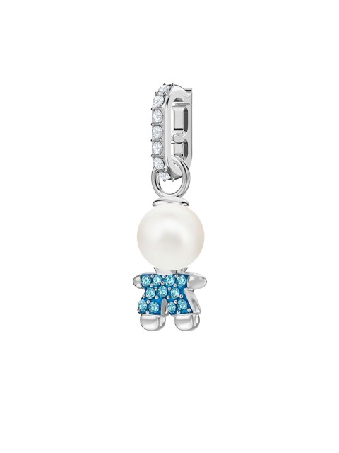 

SWAROVSKI White & Blue Remix Collection Boy Charm Rhodium Plated Pendant