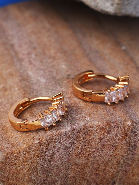 

ANIKAS CREATION Gold-Plated Circular Hoop Earrings