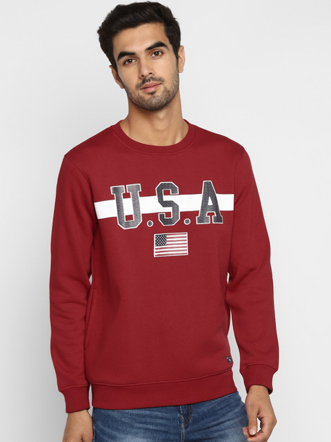

Octave Men Maroon Printed Sweatshirt