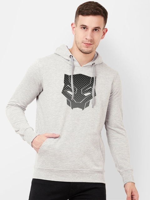 

Free Authority Men Grey Black Panther Printed Hooded Sweatshirt
