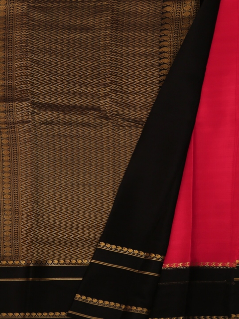 

Pothys Peach-Coloured & Brown Pure Silk Woven Design Saree