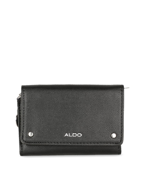 

ALDO Women Black Solid Three Fold Wallet