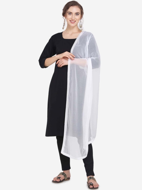

mf White Solid Dupatta