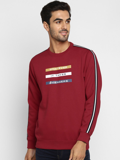 

Octave Men Red Printed Sweatshirt