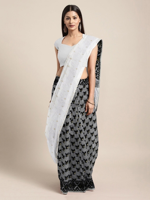 

Mitera White & Black Woven Design Jamdani Saree