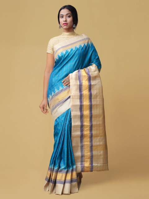 

Unnati Silks Blue Woven Design Pure Silk Saree