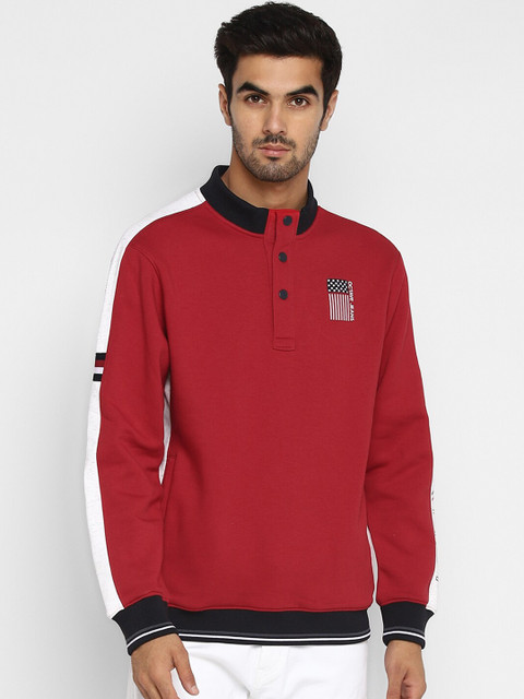 

Octave Men Red Colourblocked Sweatshirt