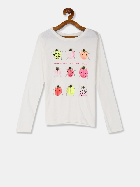

GAP Girls White & Pink Glitter Graphic Tee