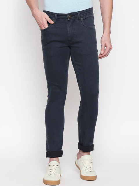 

Basics Men Navy Blue Super Skinny Fit Low-Rise Clean Look Stretchable Jeans