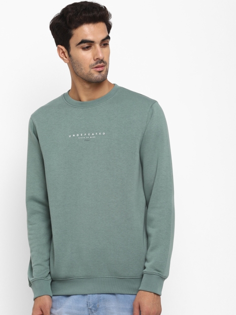 

Octave Men Olive Green Solid Sweatshirt