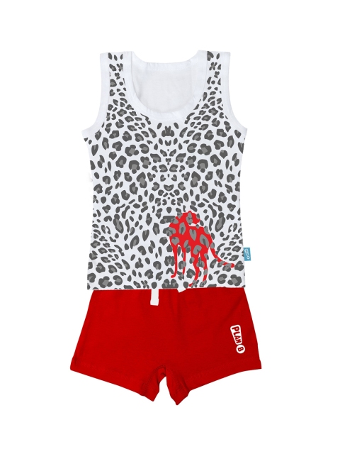 

You Got Plan B Boys White & Grey Printed Vest T-shirt with Boxer Shorts