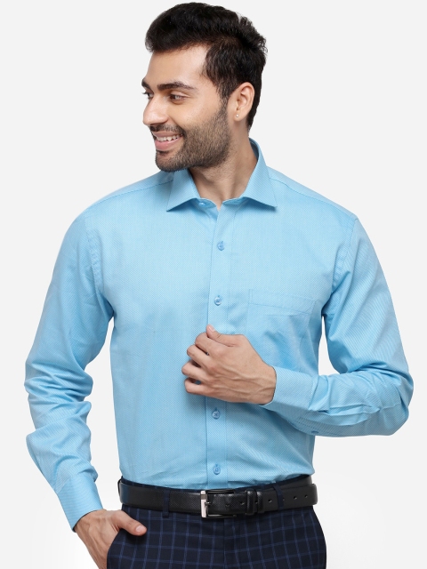 

JADE BLUE Men Turquoise Blue Regular Fit Solid Formal Shirt