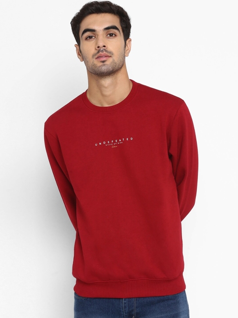 

Octave Men Red Solid Sweatshirt
