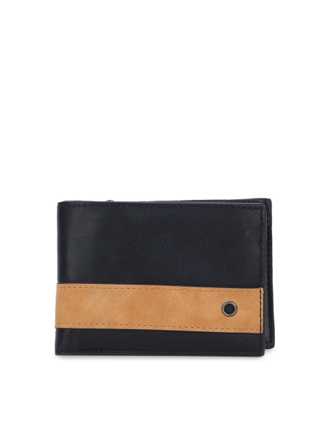 

ALDO Men Black & Brown Striped Two Fold Wallet