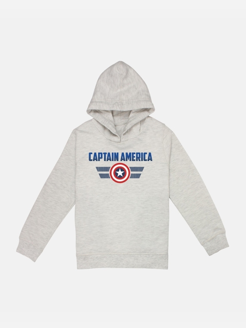

Kids Ville Captain America Printed Grey Hoodie for Boys