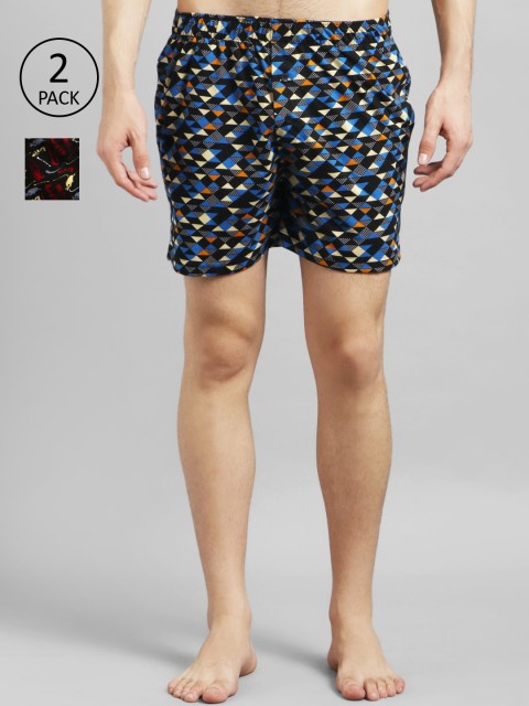 

Kotty Men Pack Of 2 Printed Boxers, Black