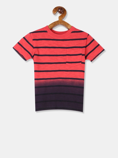 

GAP Boys Red & Navy Blue Striped Round Neck T-shirt