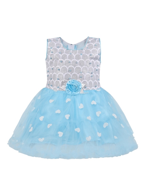 

Wish Karo Girls Blue Embellished Fit and Flare Dress
