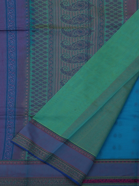 

Pothys Blue & Green Silk Cotton Printed Saree