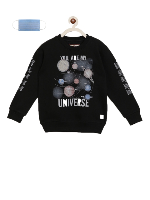 

Lil Tomatoes Boys Black Blue Printed Sweatshirt