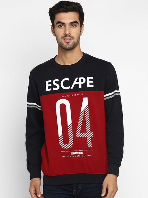 

Octave Men Maroon & Black Printed Sweatshirt