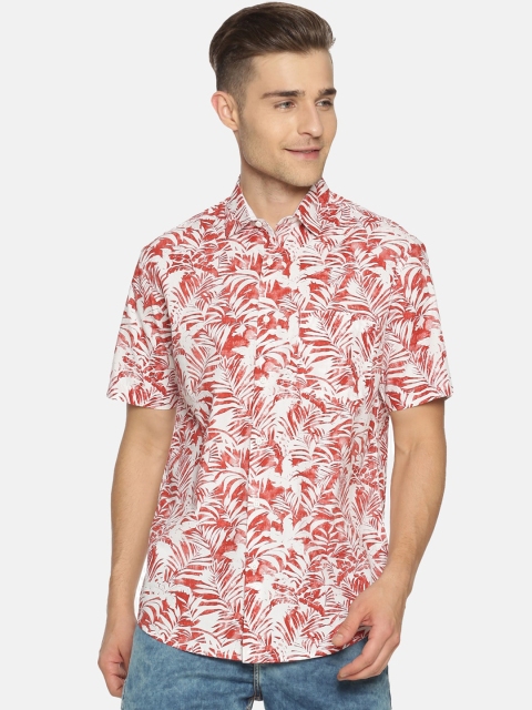 

Bene Kleed Men White & Red Regular Fit Printed Casual Shirt