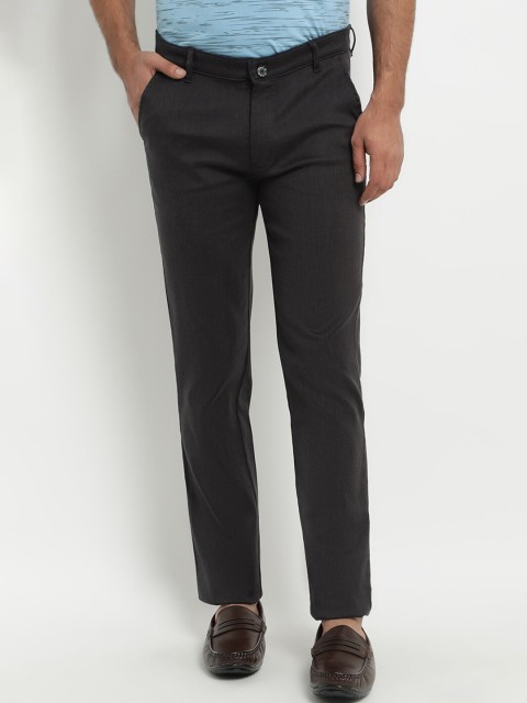 

COBB Men Grey Slim Fit Solid Regular Trousers