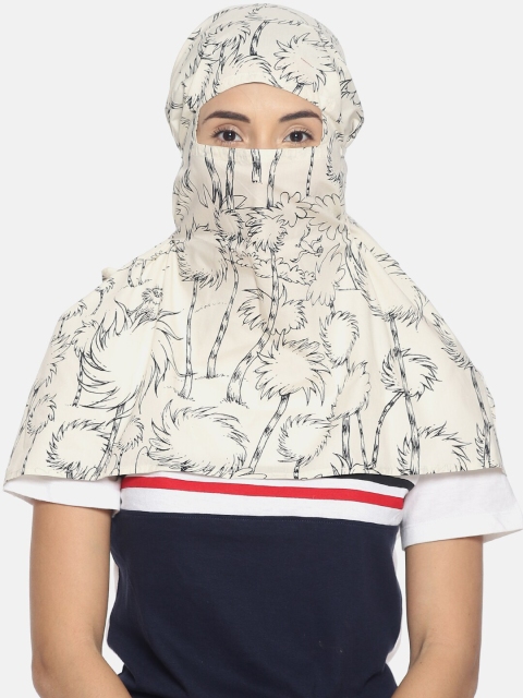 

Bene Kleed Women Off-White & Navy Blue Printed Scarf