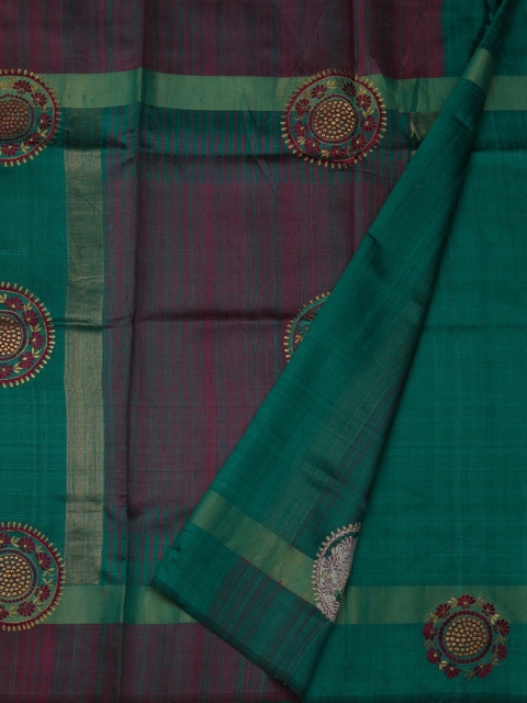 

Pothys Green & Maroon Pure Silk Printed Saree
