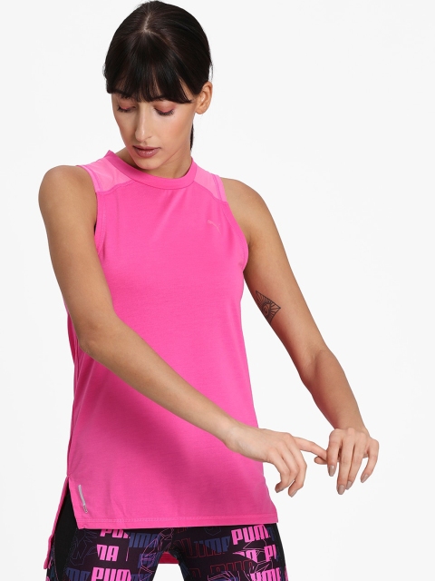 

Puma Women Pink Mesh Panel Training T-shirt